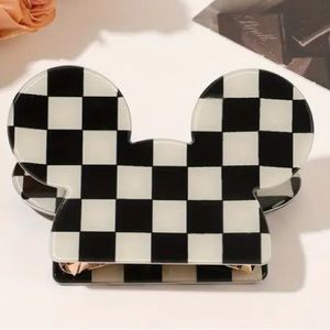 NWT Checkerboard Mickey Mouse Ears Hair Claw